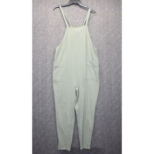 Storq Maternity Anytime Overalls Olive Green Jumpsuit Sz 3 Medium Stretch